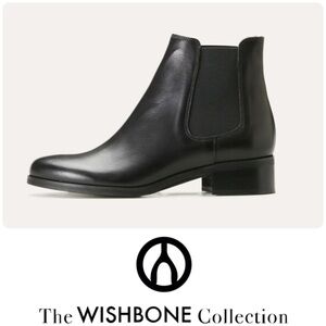 WISHBONE Designer Genuine Leather Black  Ankle Boots